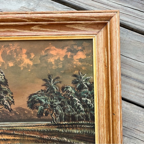 Old Florida Painting Swamp Moss River Framed - Picture 11 of 11